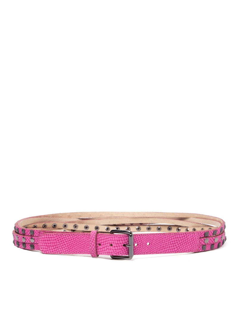 Cinto Tachas e Piramides Rose