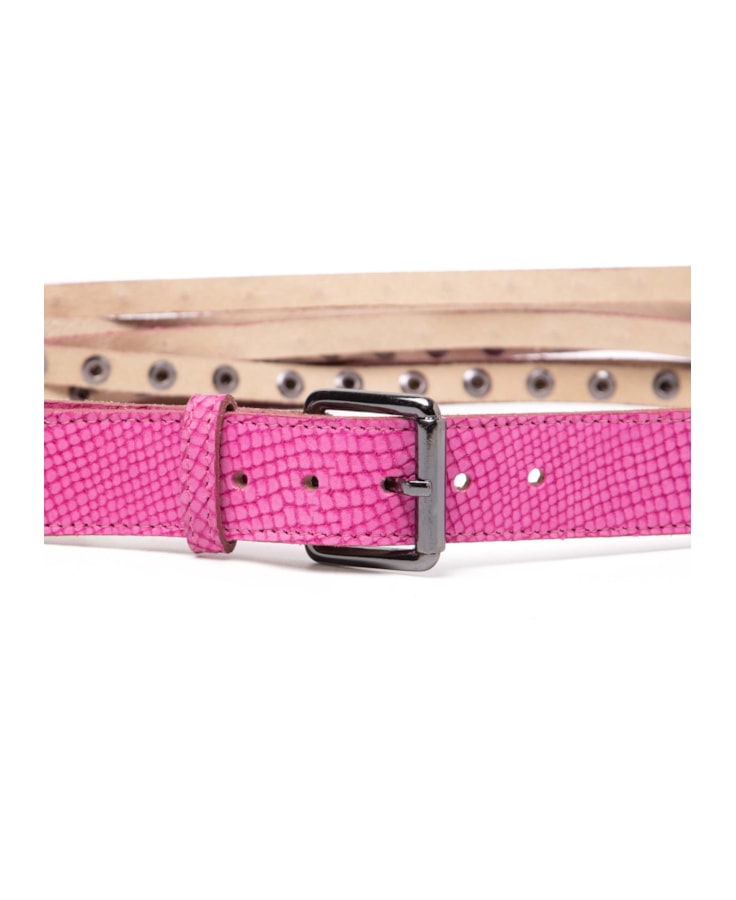 Cinto Tachas e Piramides Rose