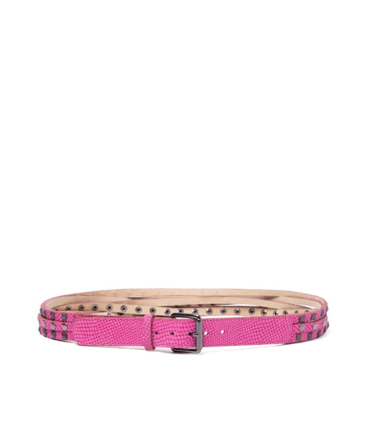 Cinto Tachas e Piramides Rose