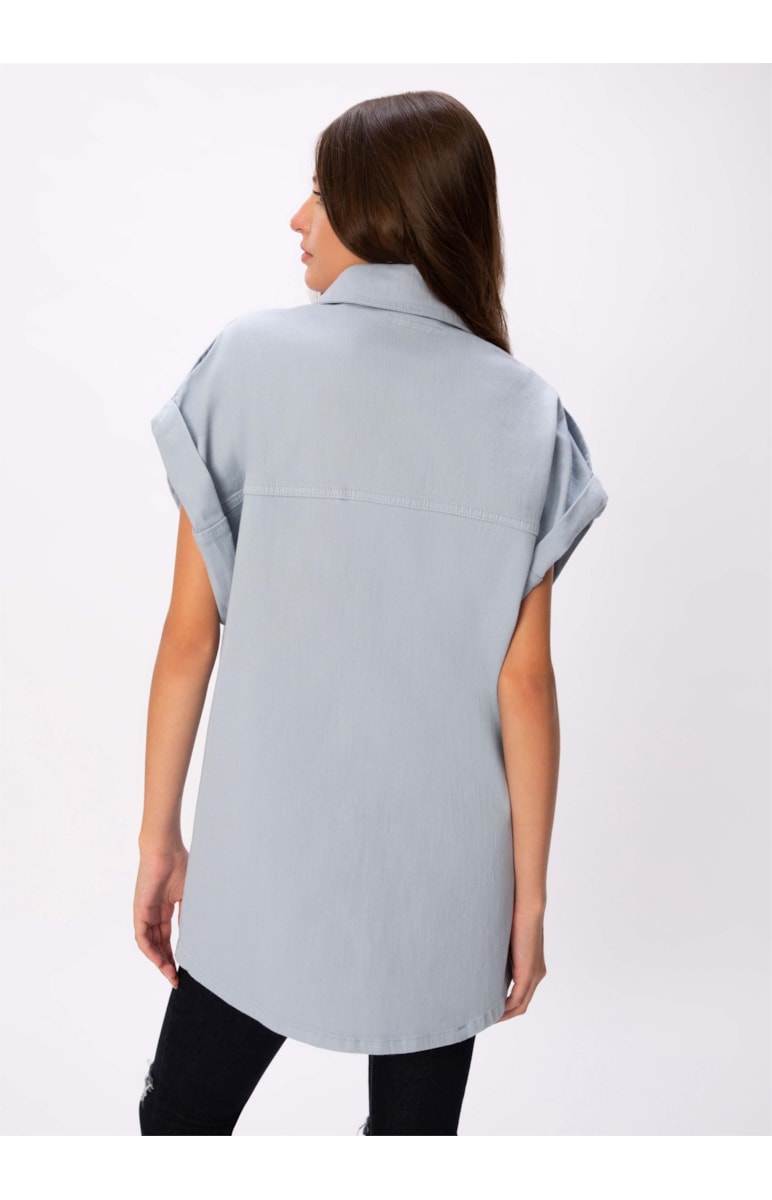 Colete Color Stretch Oversized Azul Claro
