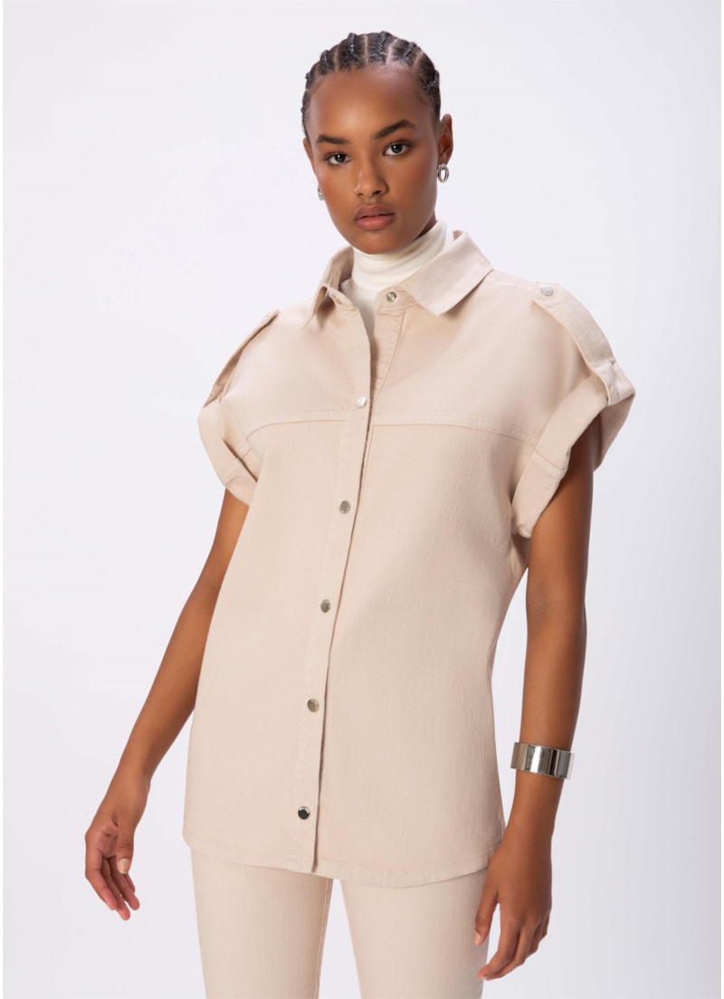 Colete Color Stretch Oversized Bege