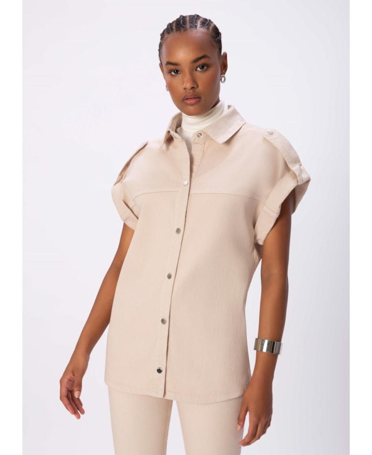Colete Color Stretch Oversized Bege