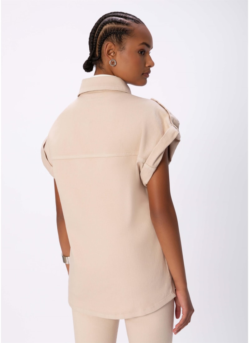 Colete Color Stretch Oversized Bege