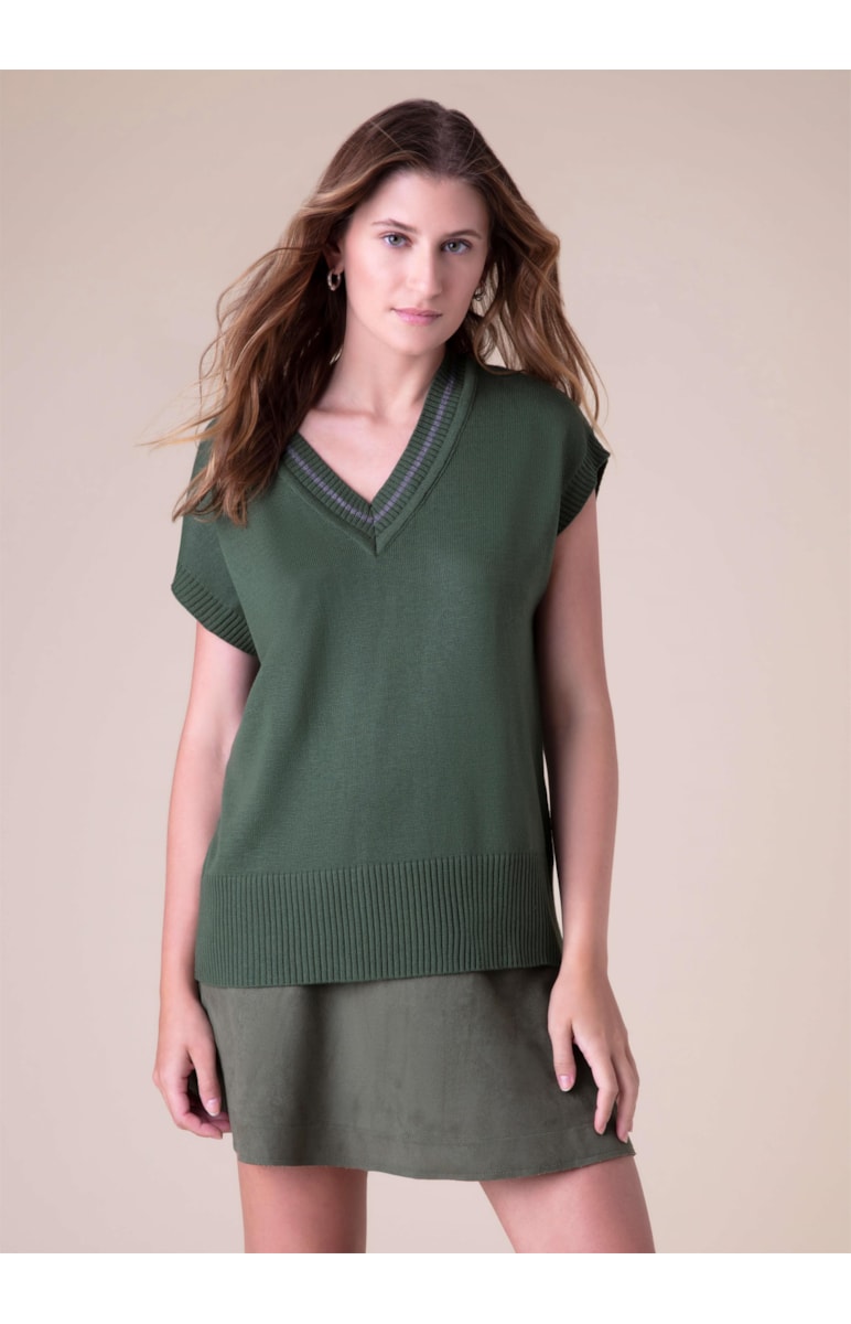 Colete Tricot Verde Jade