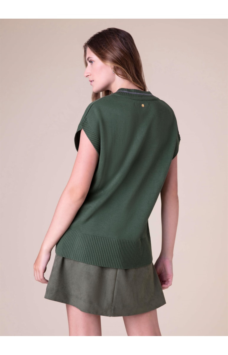 Colete Tricot Verde Jade