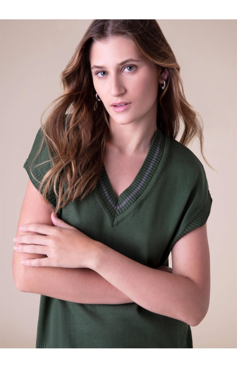 Colete Tricot Verde Jade
