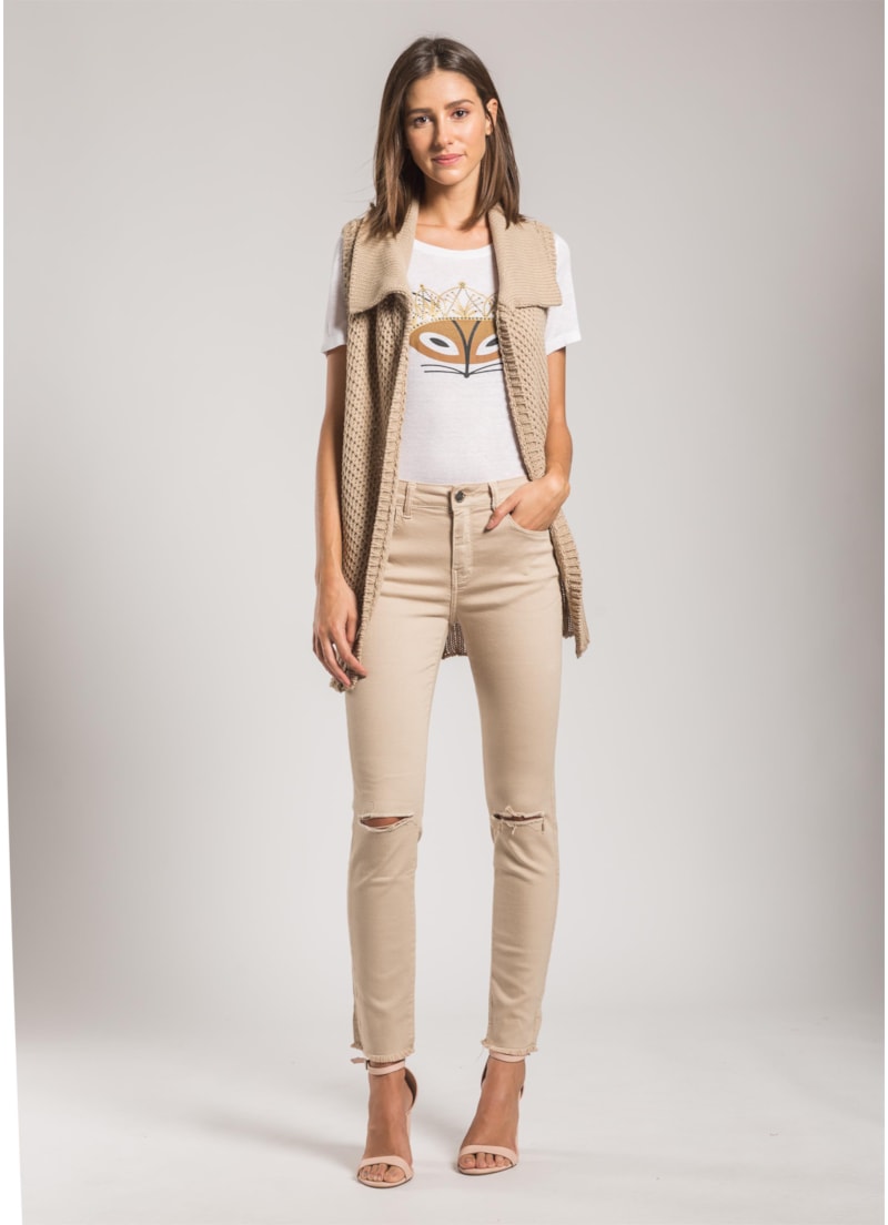 Color Xfit Sofia Skinny Ripped Caqui
