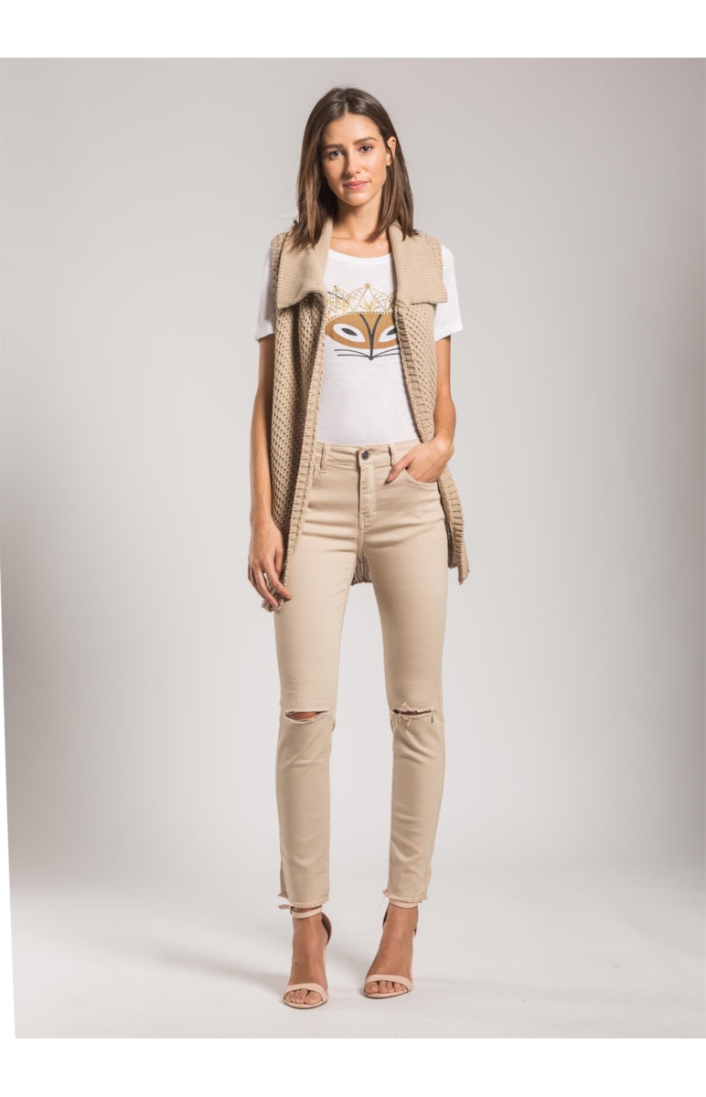 Color Xfit Sofia Skinny Ripped Caqui