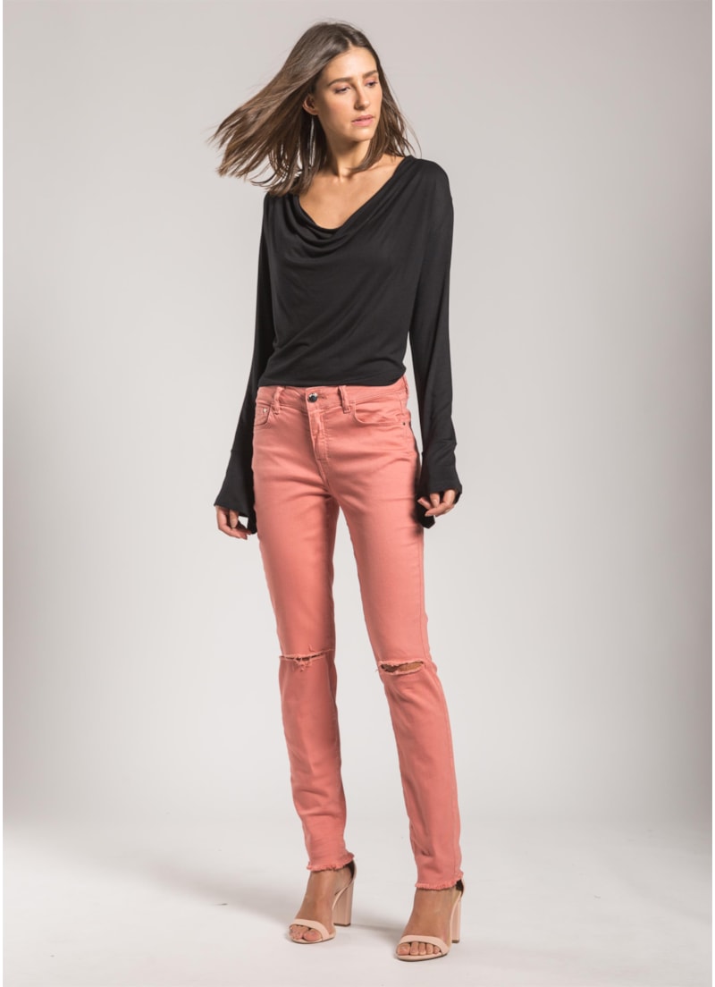 Color Xfit Sofia Skinny Ripped Rosa Velho