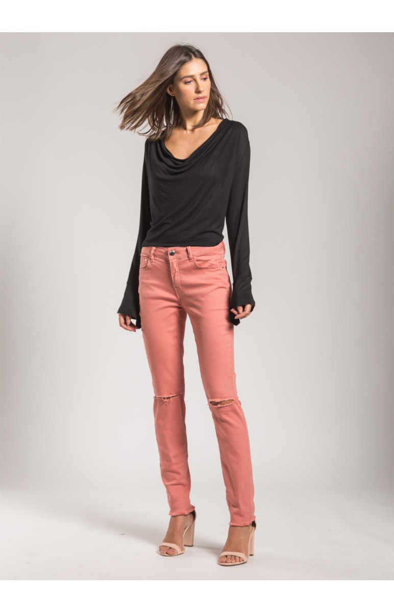 Color Xfit Sofia Skinny Ripped Rosa Velho