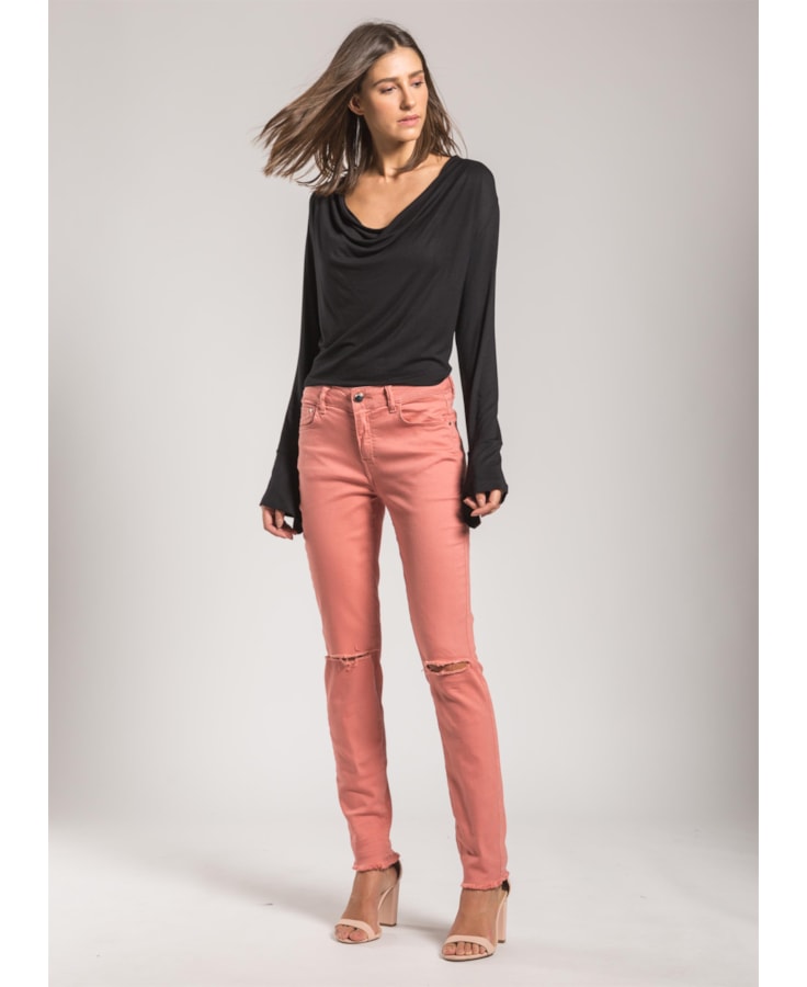Color Xfit Sofia Skinny Ripped Rosa Velho
