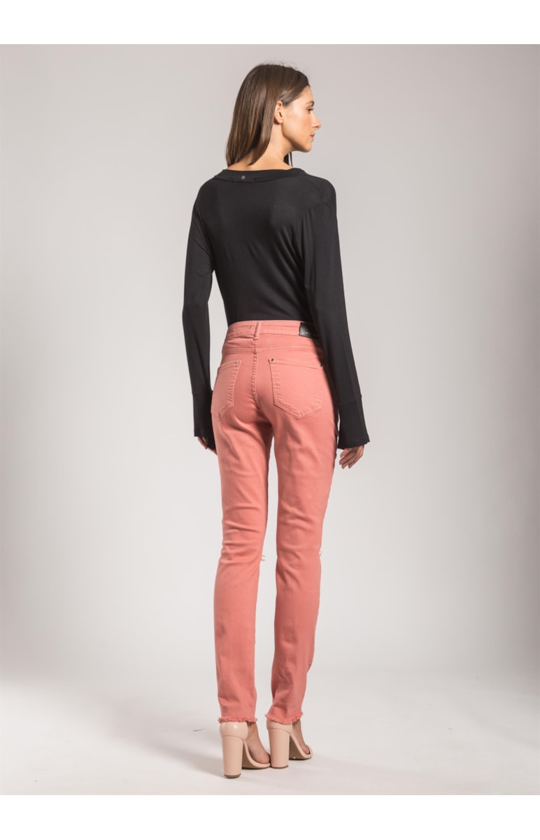 Color Xfit Sofia Skinny Ripped Rosa Velho