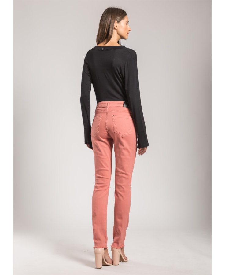 Color Xfit Sofia Skinny Ripped Rosa Velho