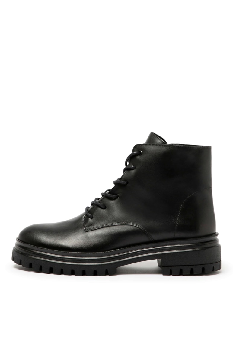 Coturno Couro Preto