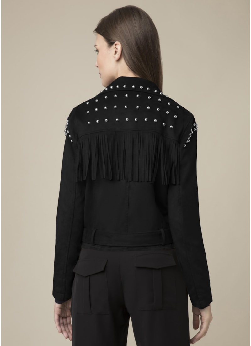 Jaqueta Franjas e Tachas Preto