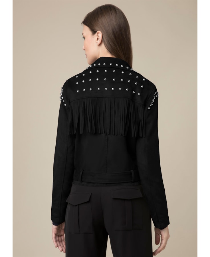 Jaqueta Franjas e Tachas Preto
