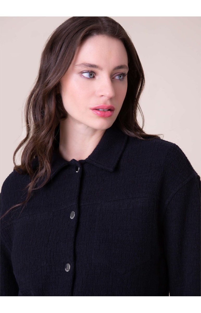 Jaqueta Malha Boucle Preto
