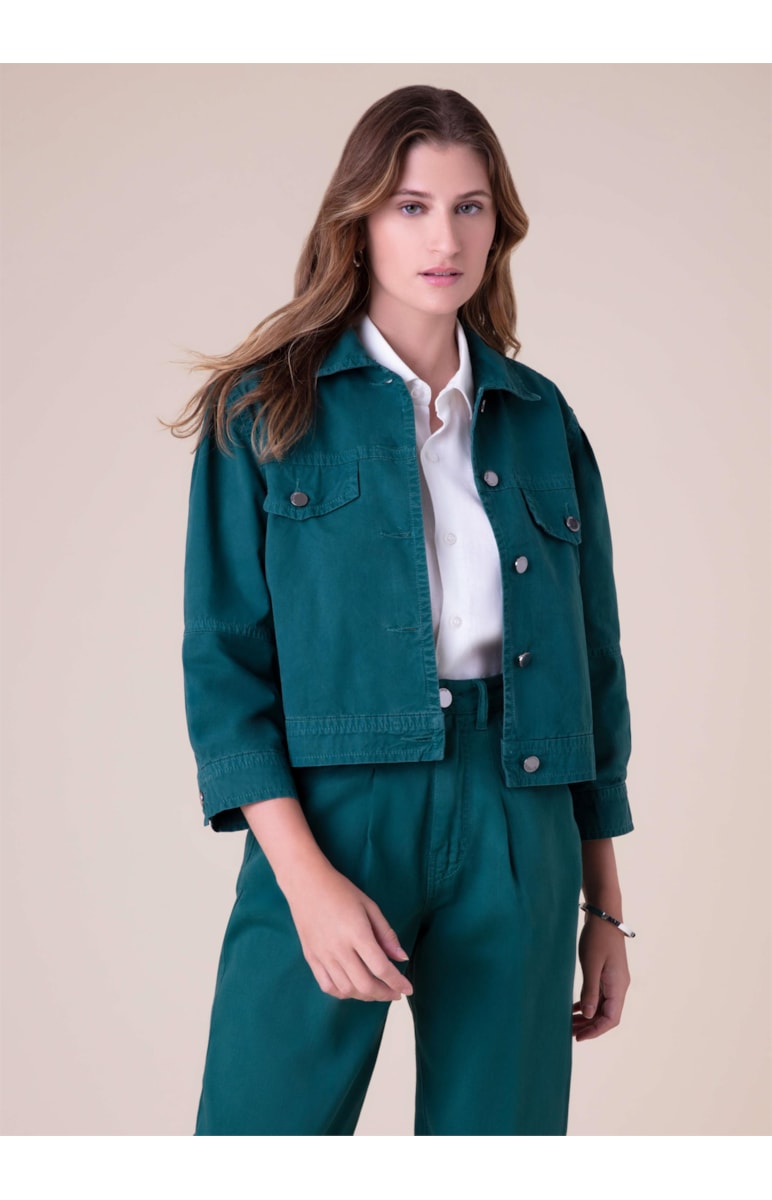 Jaqueta Max Lapela Verde Escuro