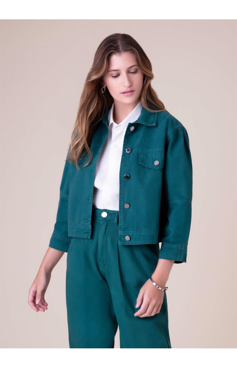 Jaqueta Max Lapela Verde Escuro