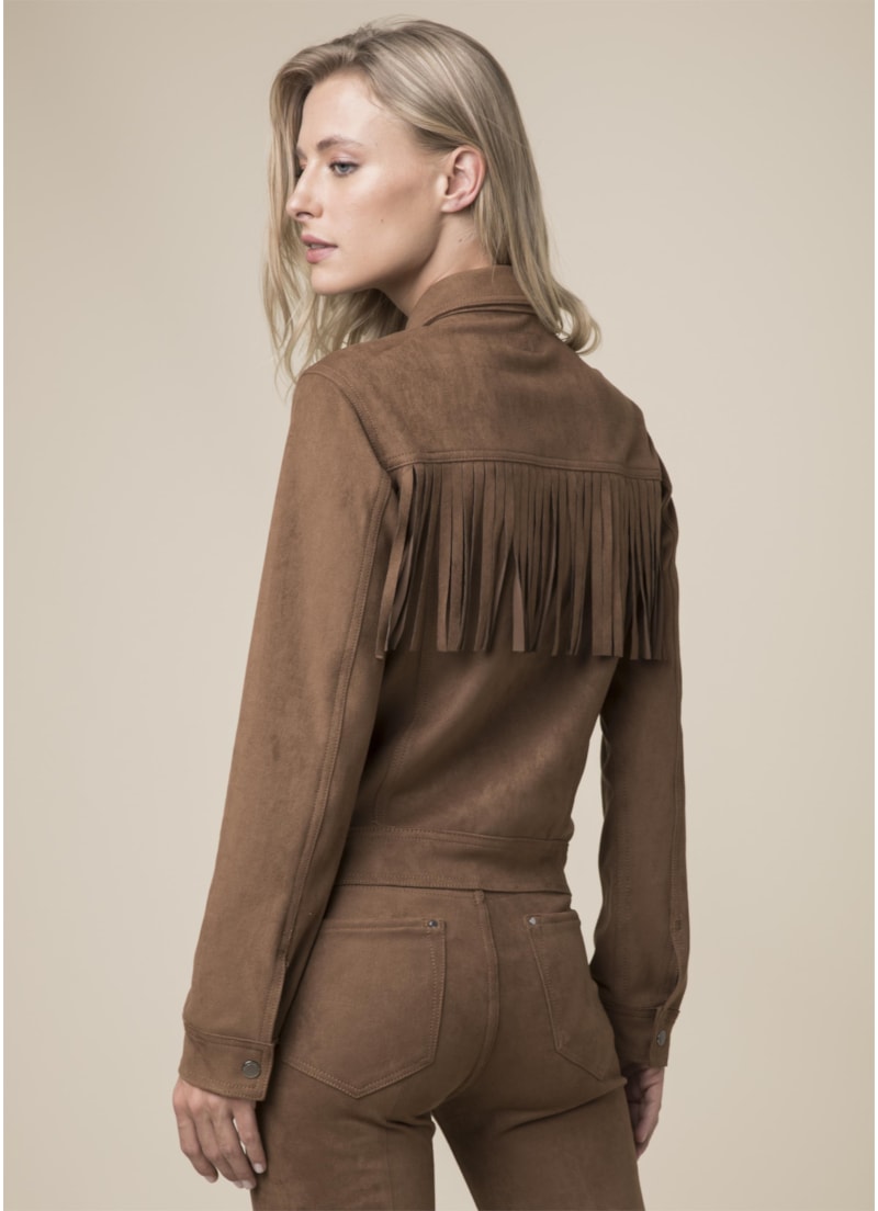 Jaqueta Nobu Slim Franjas Camel