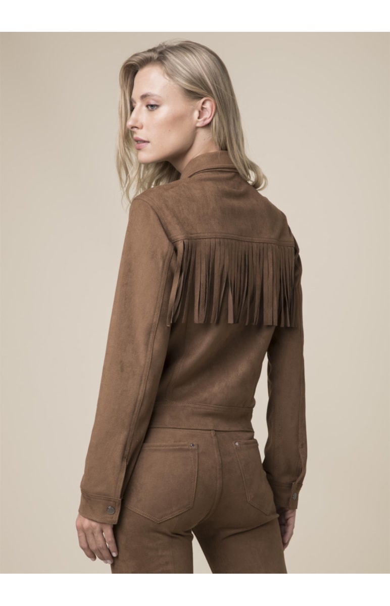 Jaqueta Nobu Slim Franjas Camel