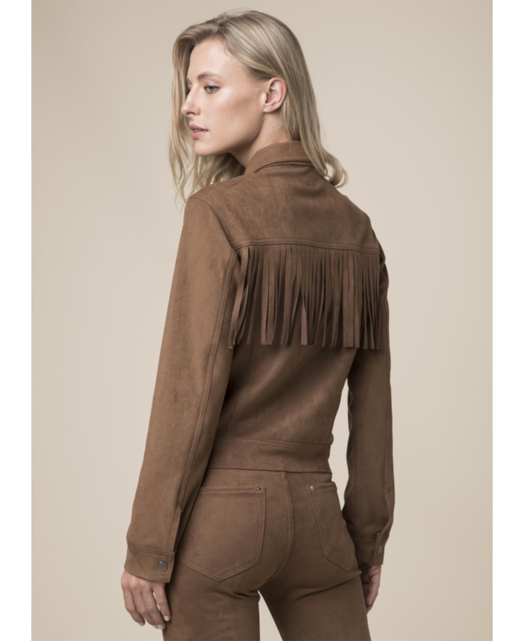 Jaqueta Nobu Slim Franjas Camel
