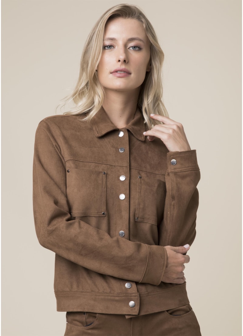 Jaqueta Nobu Slim Franjas Camel