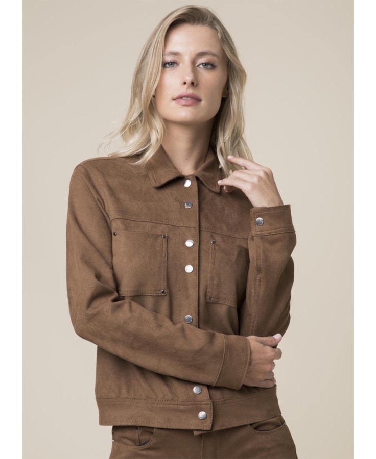 Jaqueta Nobu Slim Franjas Camel