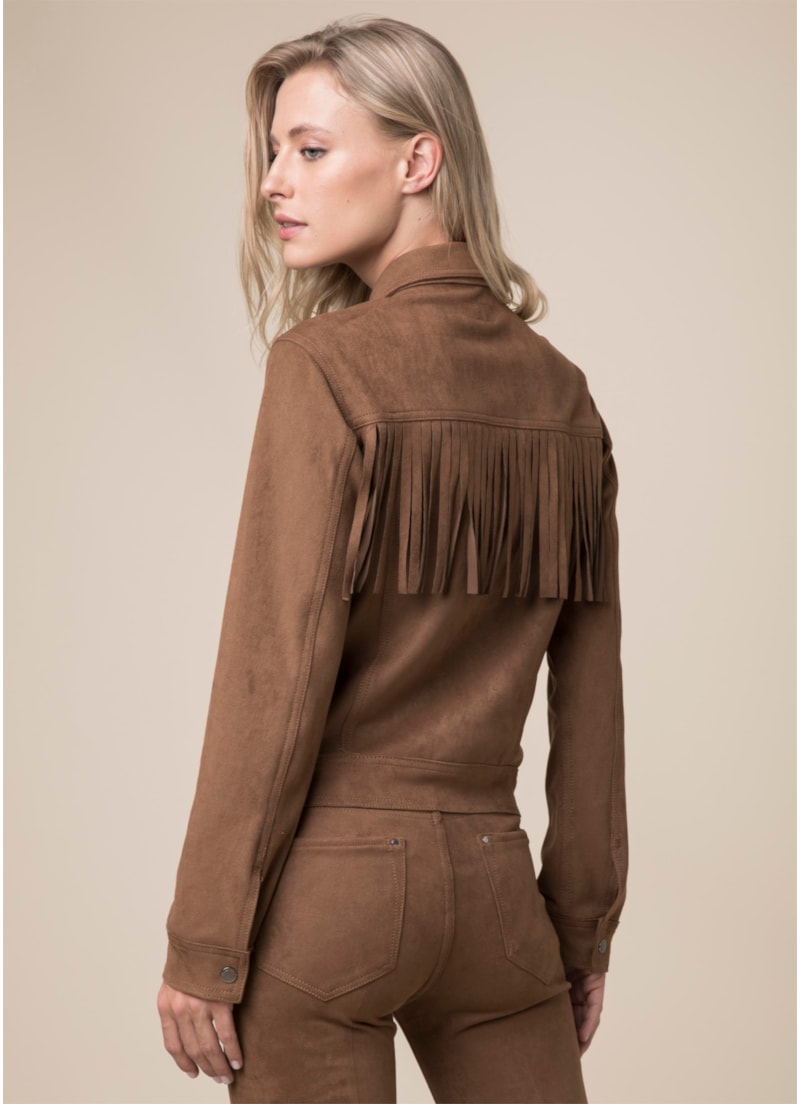 Jaqueta Nobu Slim Franjas Camel