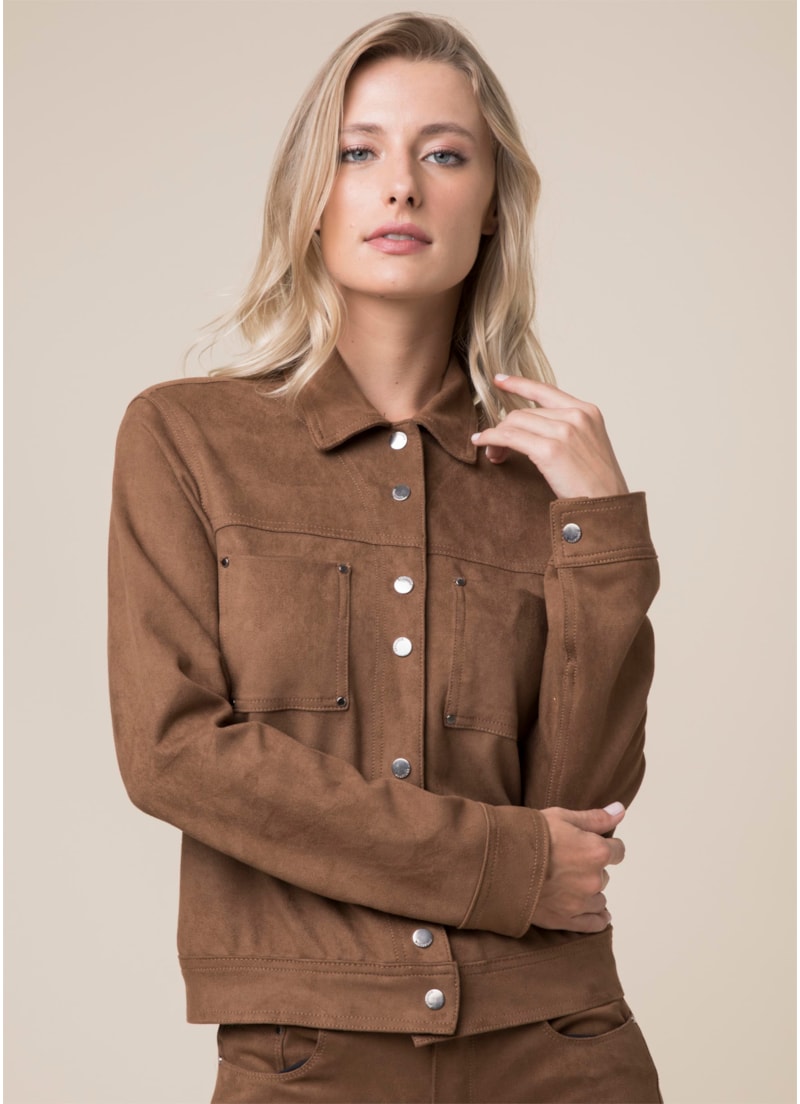 Jaqueta Nobu Slim Franjas Camel