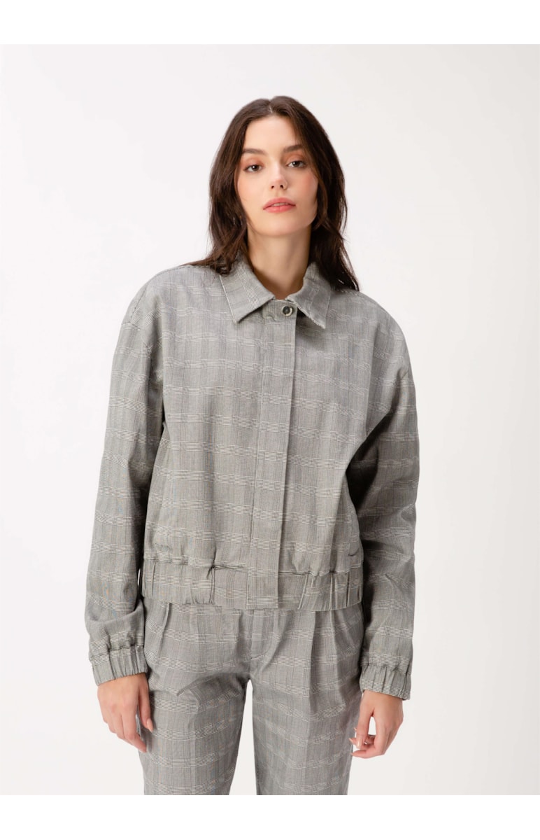 Jaqueta Plaid Bomber Grafite