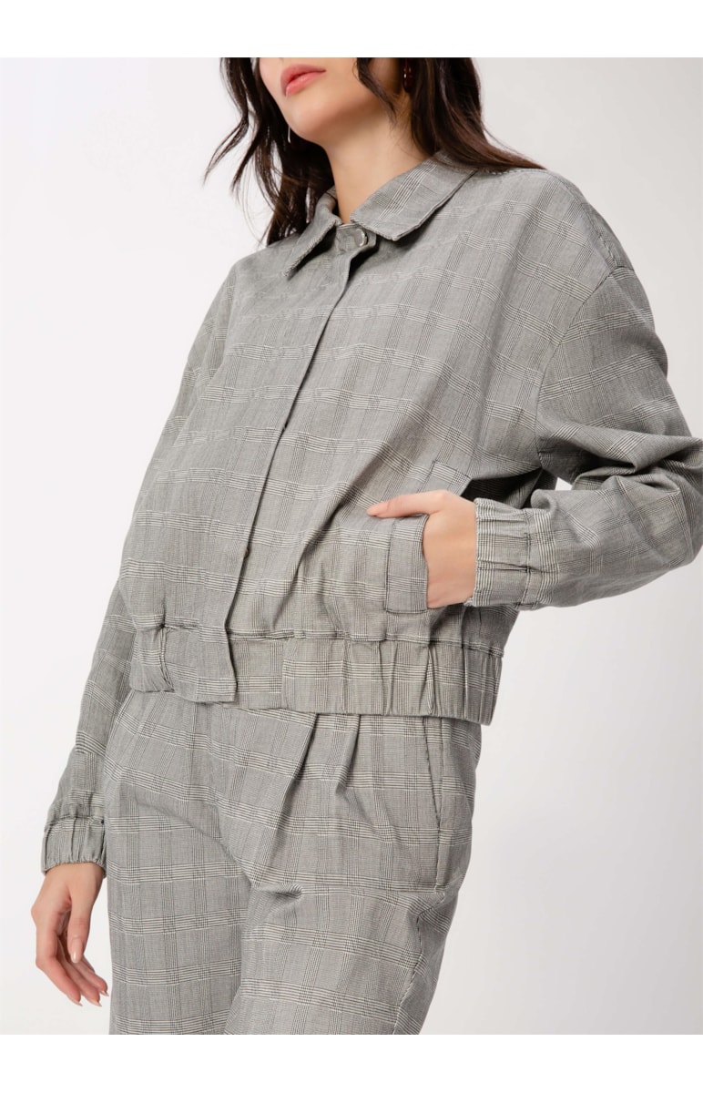 Jaqueta Plaid Bomber Grafite