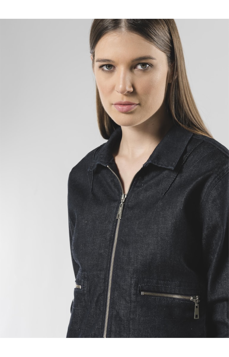 Jaqueta Raw Elastic Classic B. Ziper B36 Lav.Amaciado C/Resina
