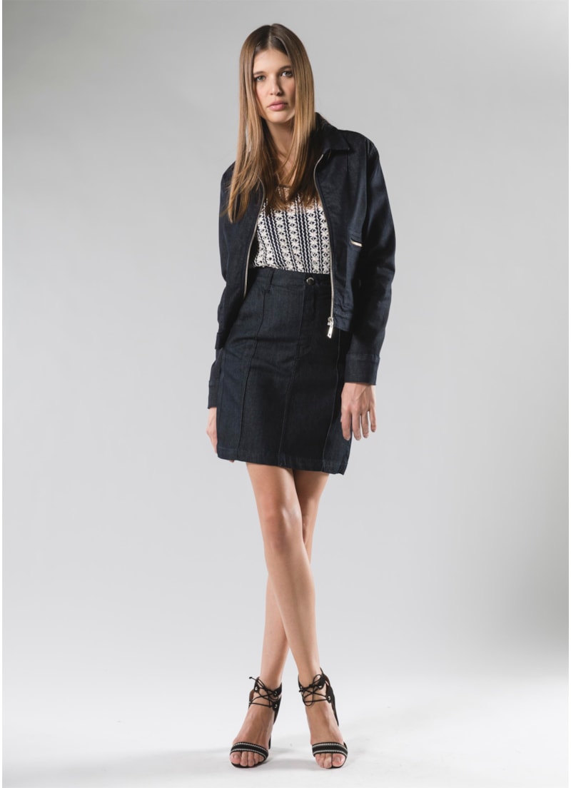 Jaqueta Raw Elastic Classic B. Ziper B36 Lav.Amaciado C/Resina