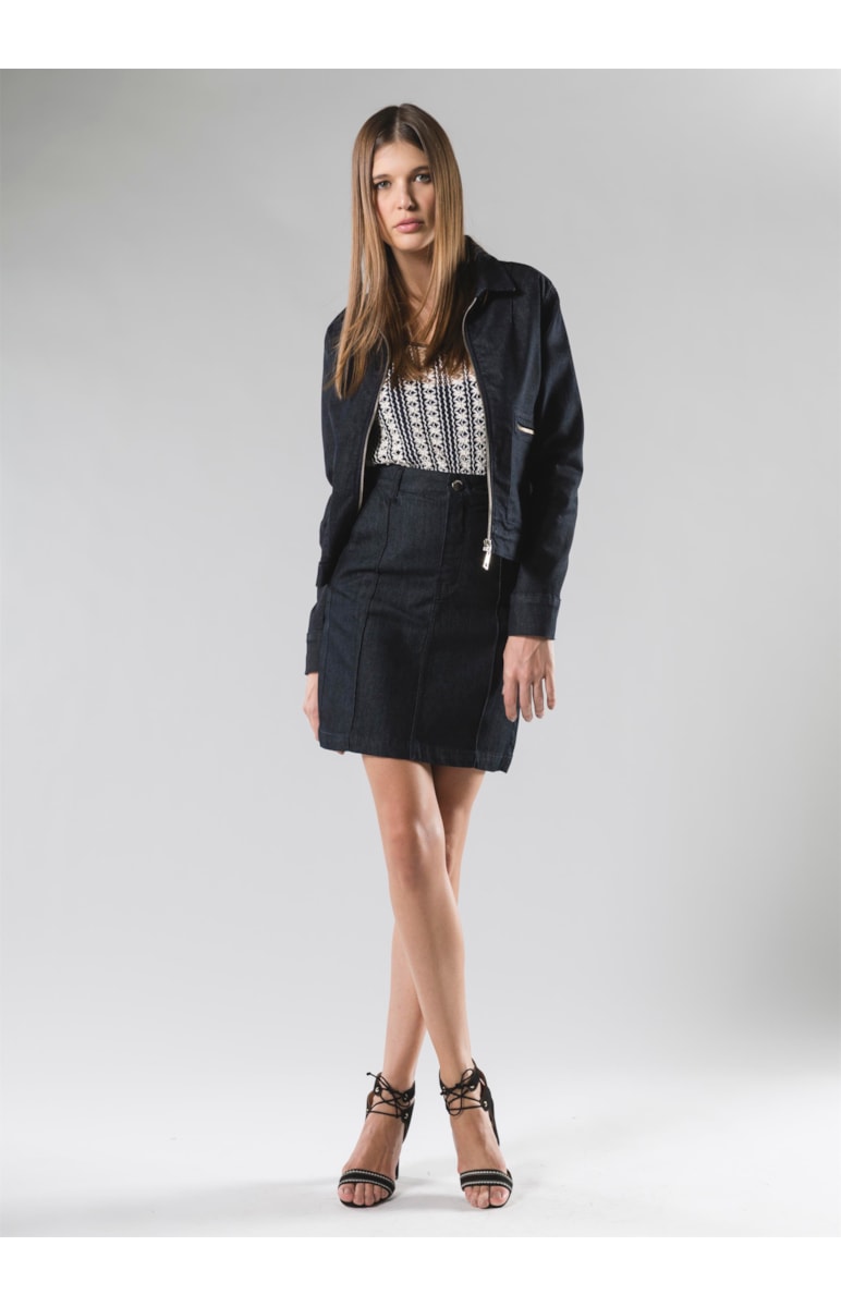 Jaqueta Raw Elastic Classic B. Ziper B36 Lav.Amaciado C/Resina