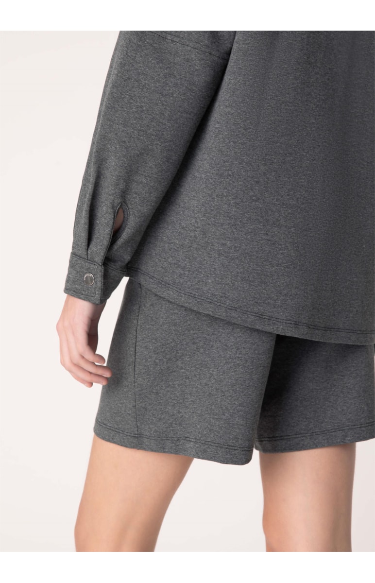 Jaqueta Shacket Moletom Comfort Chumbo Mescla