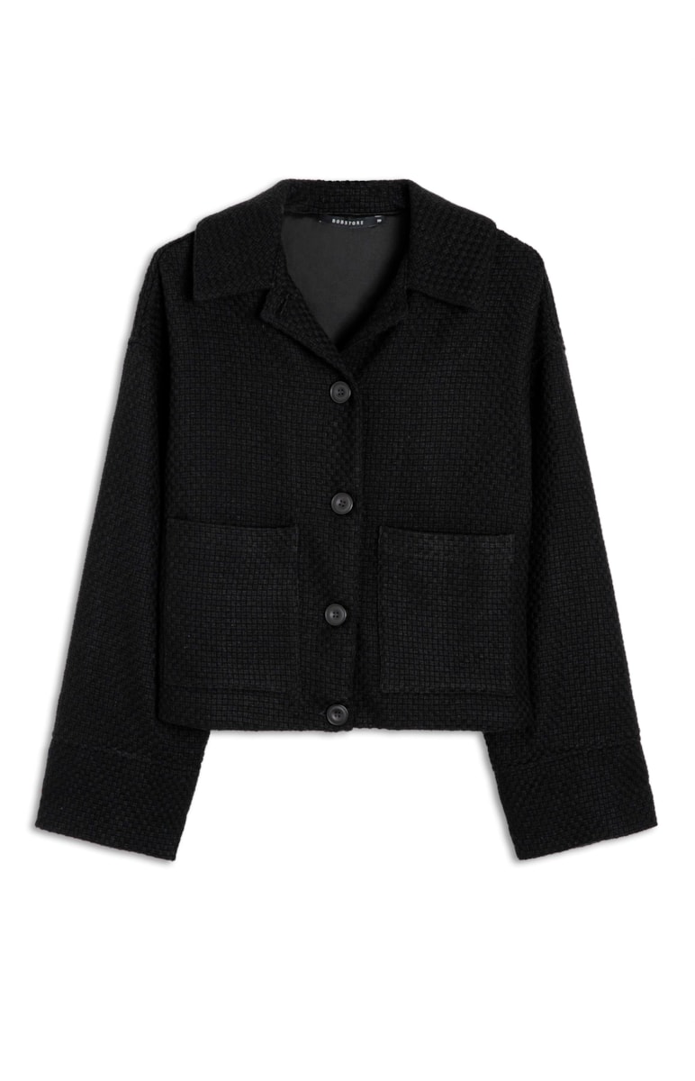 Jaqueta Tweed Checkred Preto