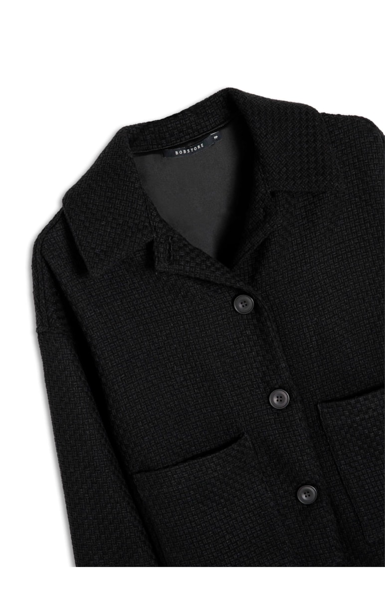 Jaqueta Tweed Checkred Preto