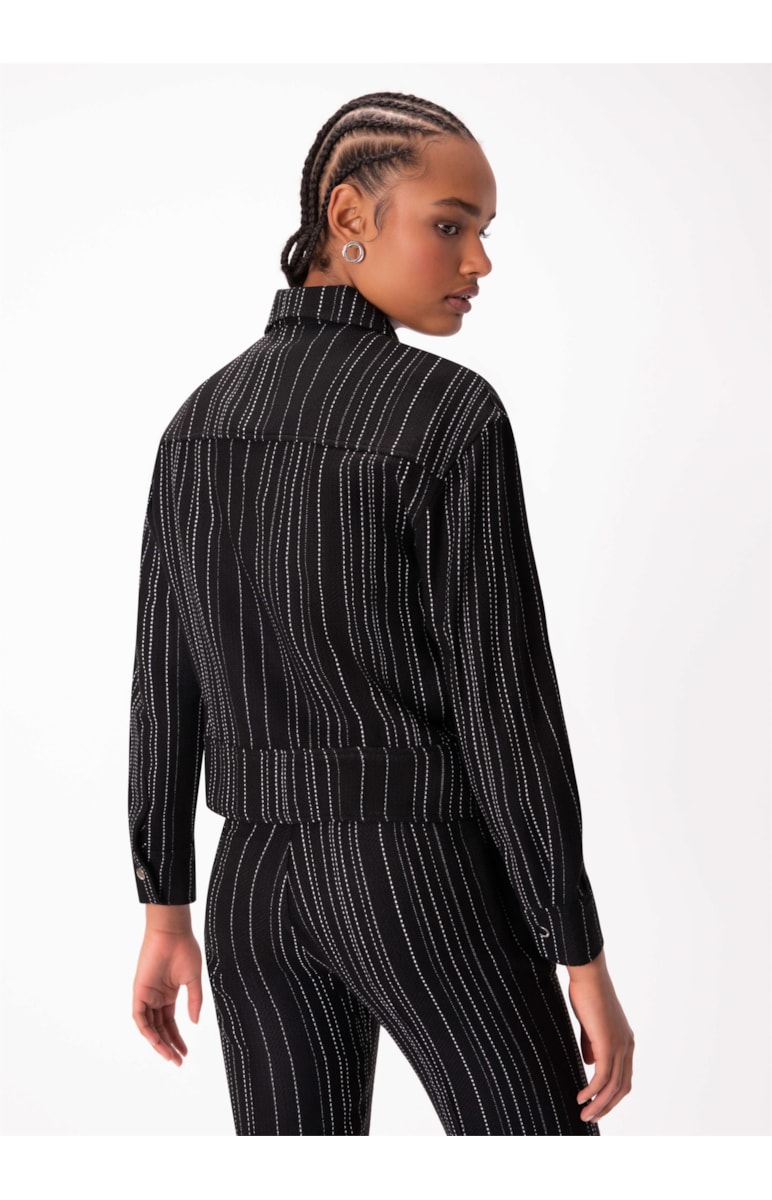 Jaqueta Tweed Stripes Preto