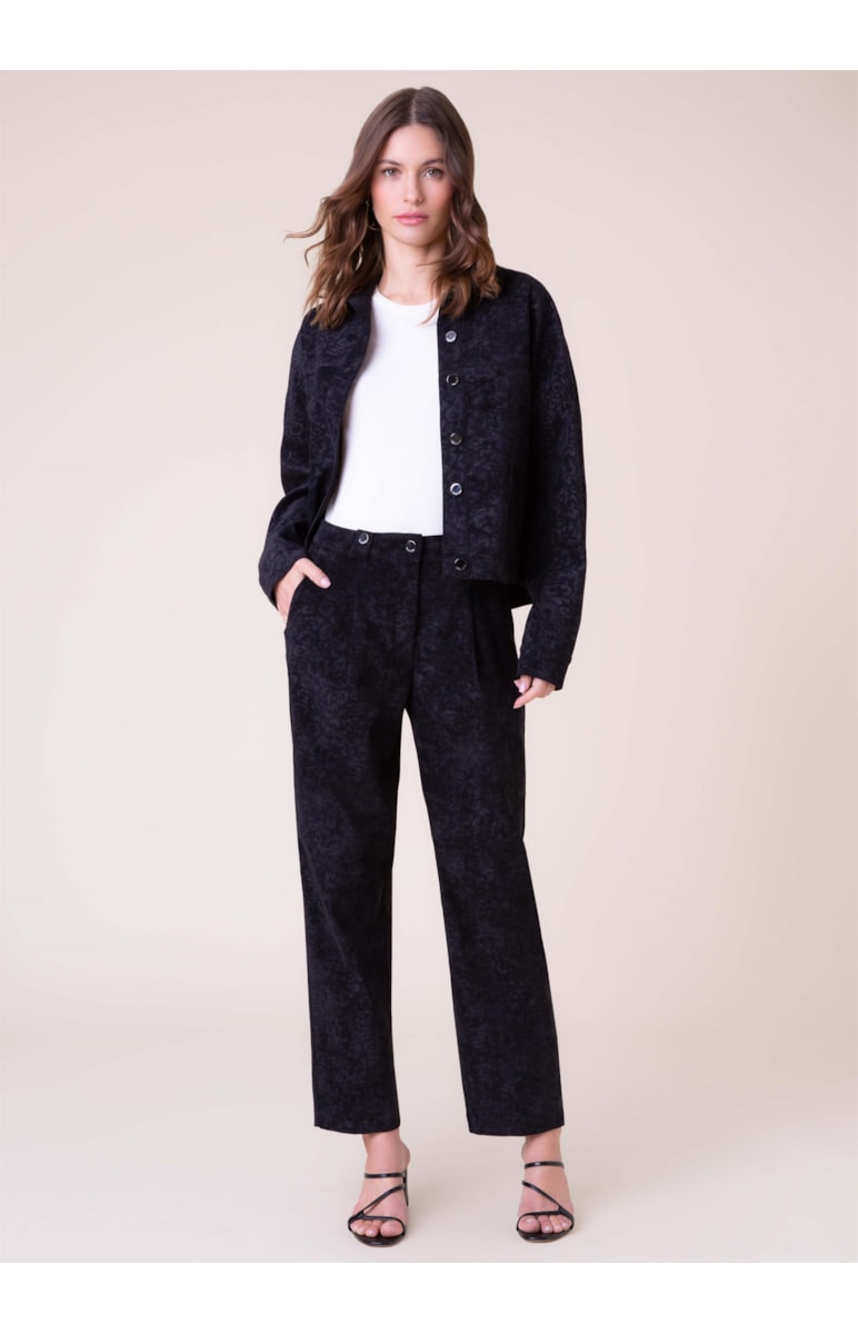 Jaqueta Velvet Onça Oversized Preto