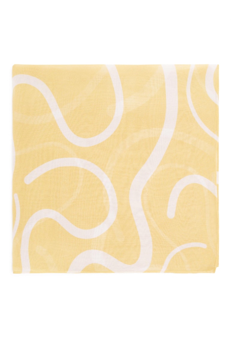 Lenço Estampado Seda Amarelo
