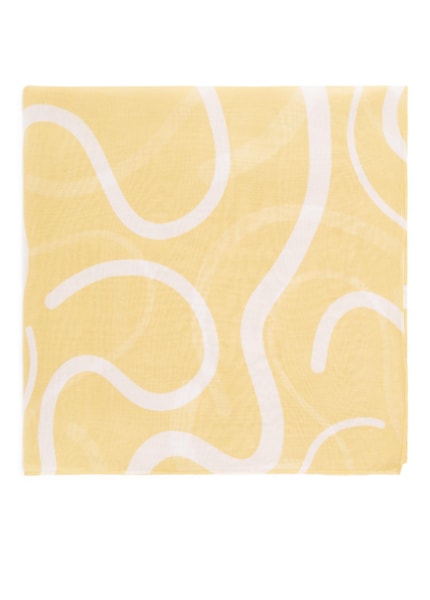 Lenço Estampado Seda Amarelo