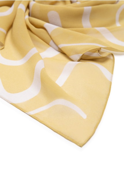 Lenço Estampado Seda Amarelo