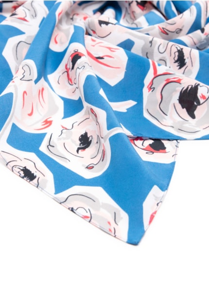 Lenço Estampado Seda Royal