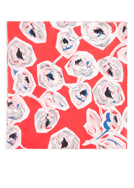 Lenço Estampado Seda Vermelho