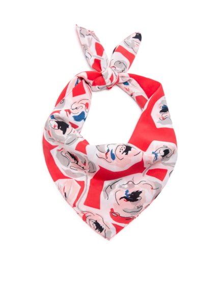 Lenço Estampado Seda Vermelho
