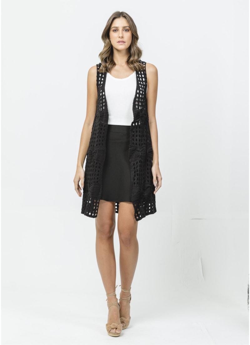 Maxi Colete Trancado Preto
