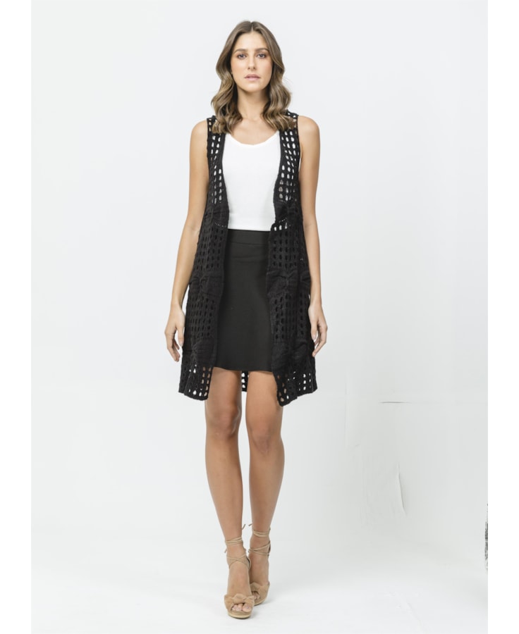 Maxi Colete Trancado Preto