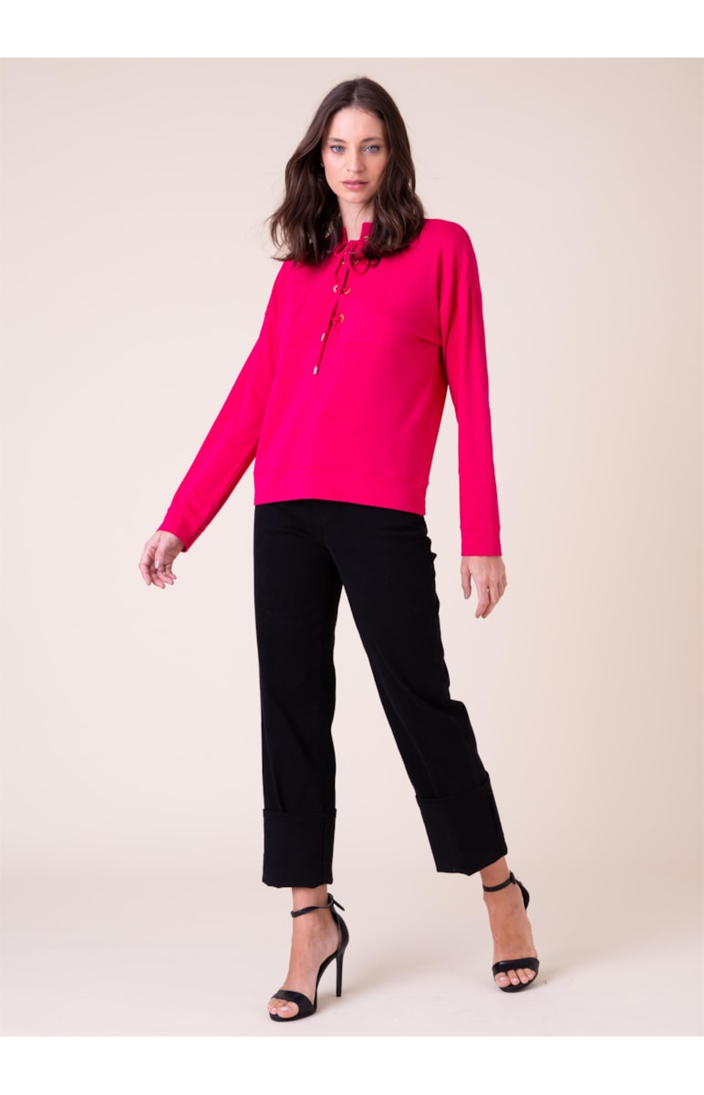 Moletom Cotton Ilhós Fucsia