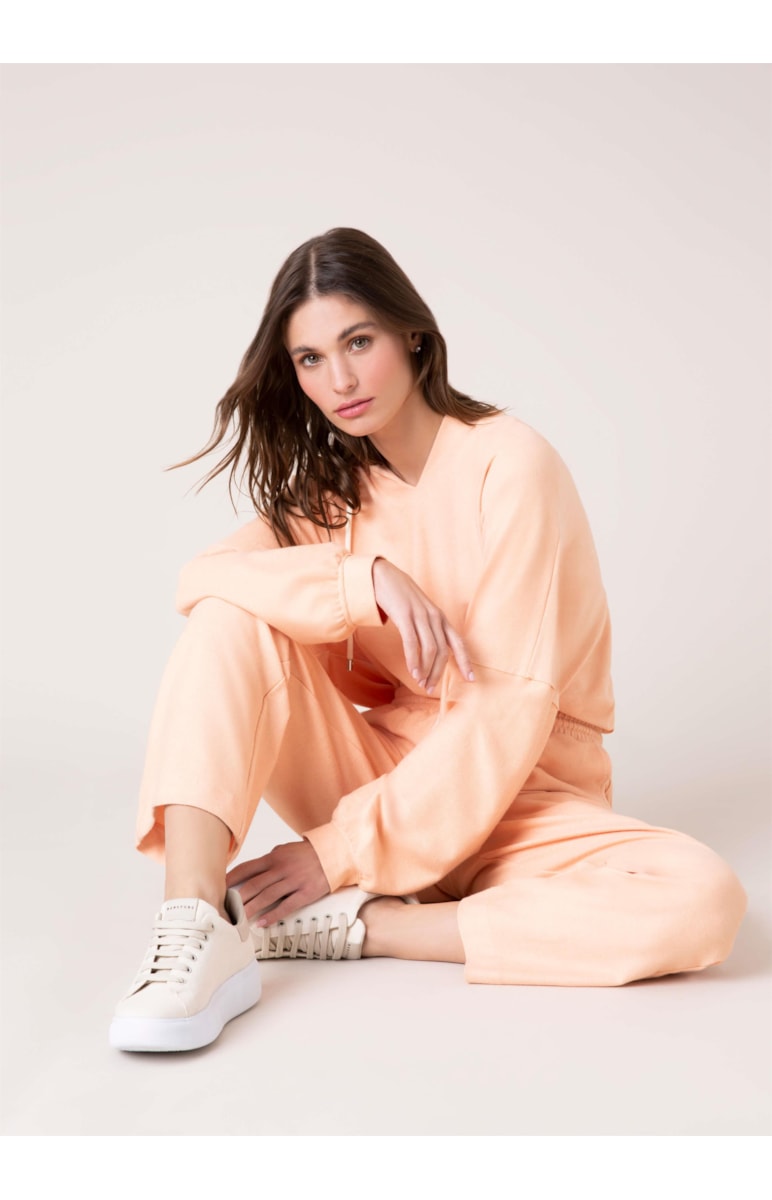 Moletom Sarja Fleece Laranja